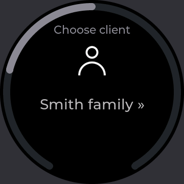 Time tracking: choose a client
