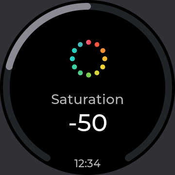 Slider with the running time in the gap of the ring