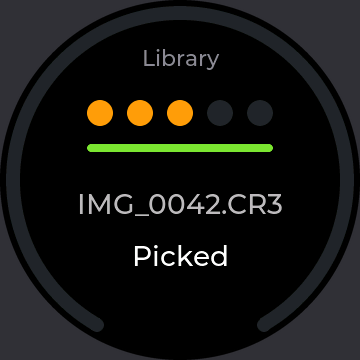Library: three stars, green label, picked